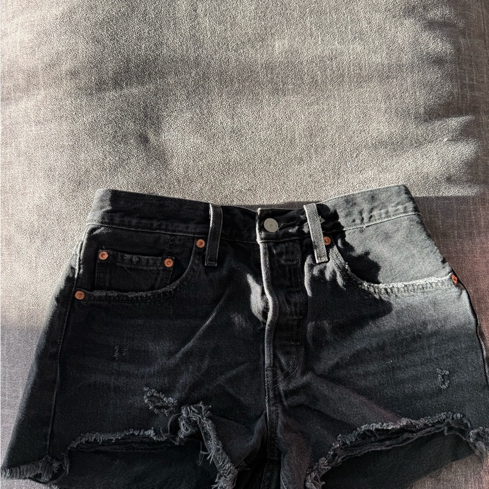 Levi's Black Levi 501 Denim Cut off  Shorts